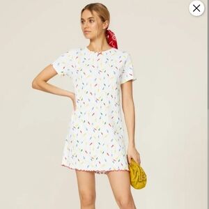 Rachel Antonoff Fitz t-shirt dress toothpick print size large